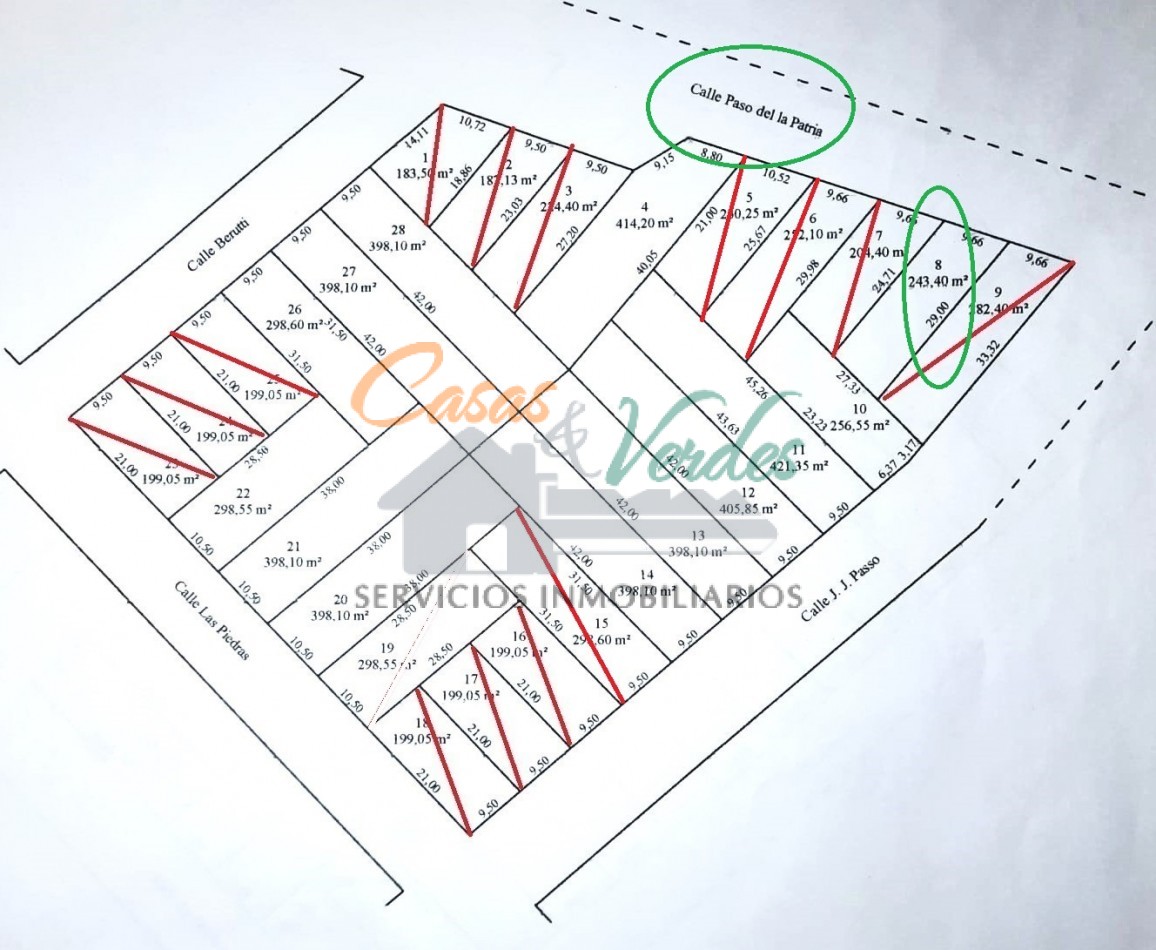 Venta Terreno nro. 8 calle Paso de la Patria 