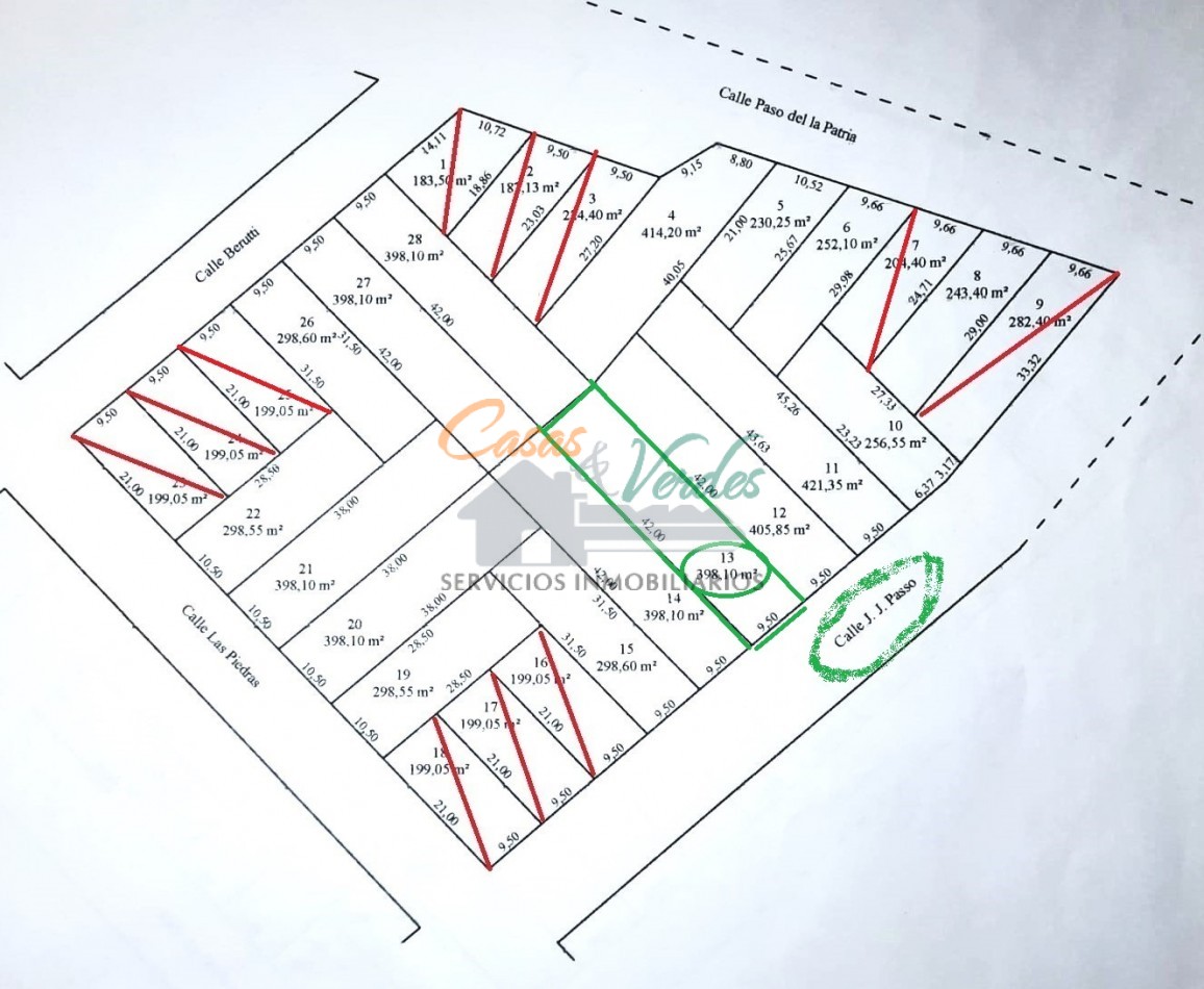 Venta Terreno nro. 13 calle J. J. Passo 