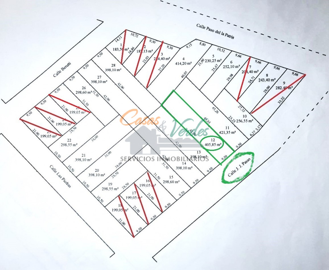 Venta Terreno nro. 12 calle J. J. Passo 