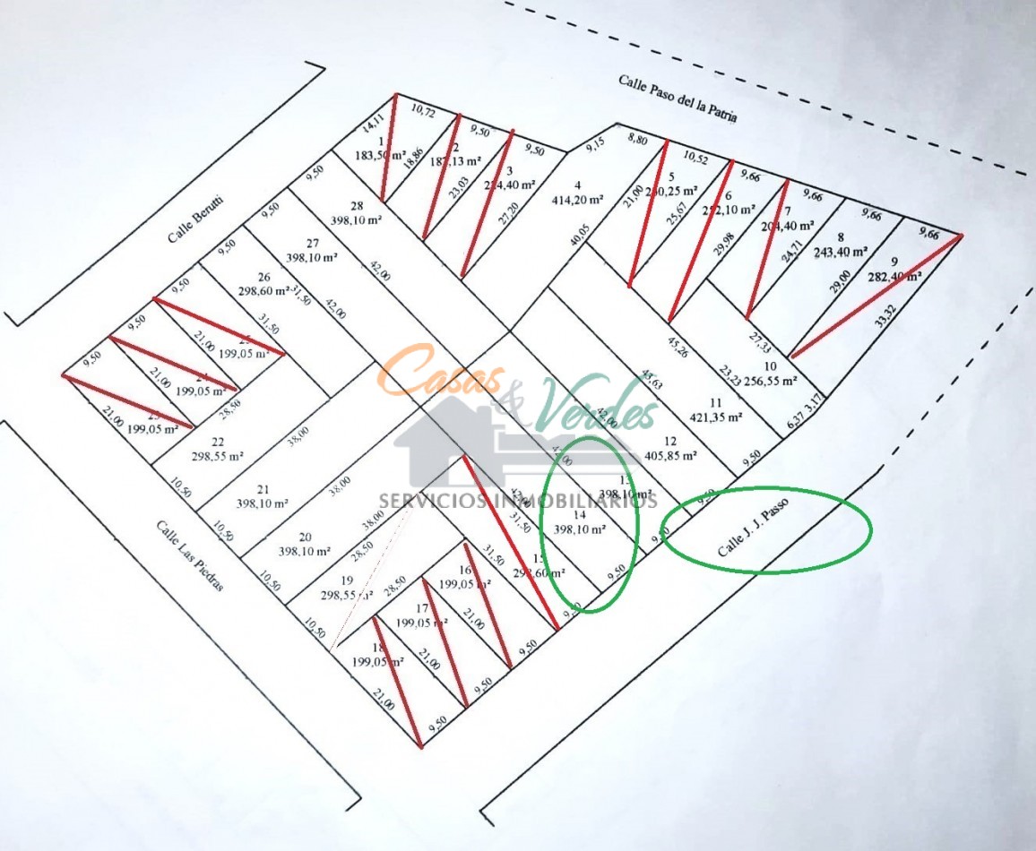 Venta Terreno nro. 14 calle J. J. Passo 