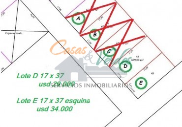 LOTE  muy buenas medidas, excelente entorno y vistas, zona en desarrollo, a 1 cuadra de Bvar Brown.-